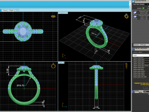 Pav Solitaire Diamond Ring Modèles 3D en vedette