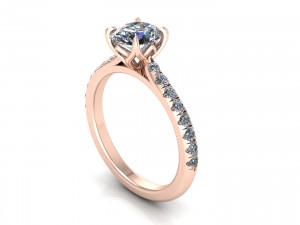 Pav Diamond Ring Twist Prong 3D 프린트 모델