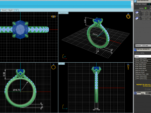 Pav Diamond Ring Twist Prong Modèles 3D en vedette