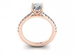 Pav Diamond Ring Twist Prong Modèles 3D en vedette