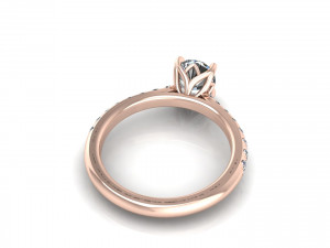 Pav Diamond Ring Twist Prong Modèles 3D en vedette