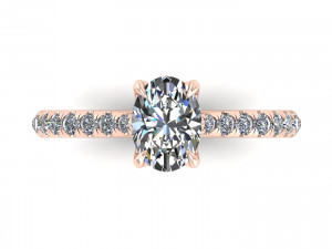 Oval Diamond Ring Twist Prong 3D Принт Модель
