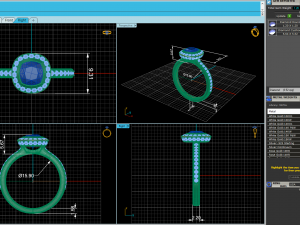 Channel Set Love Diamond Ring 3D 프린트 모델