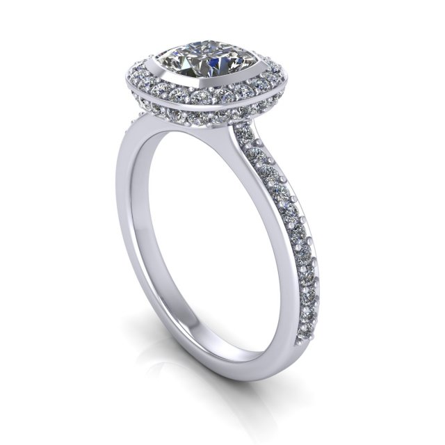 Channel Set Love Diamond Ring 3D 프린트 모델 .c4d .max .obj .3ds .fbx .stl .blend 