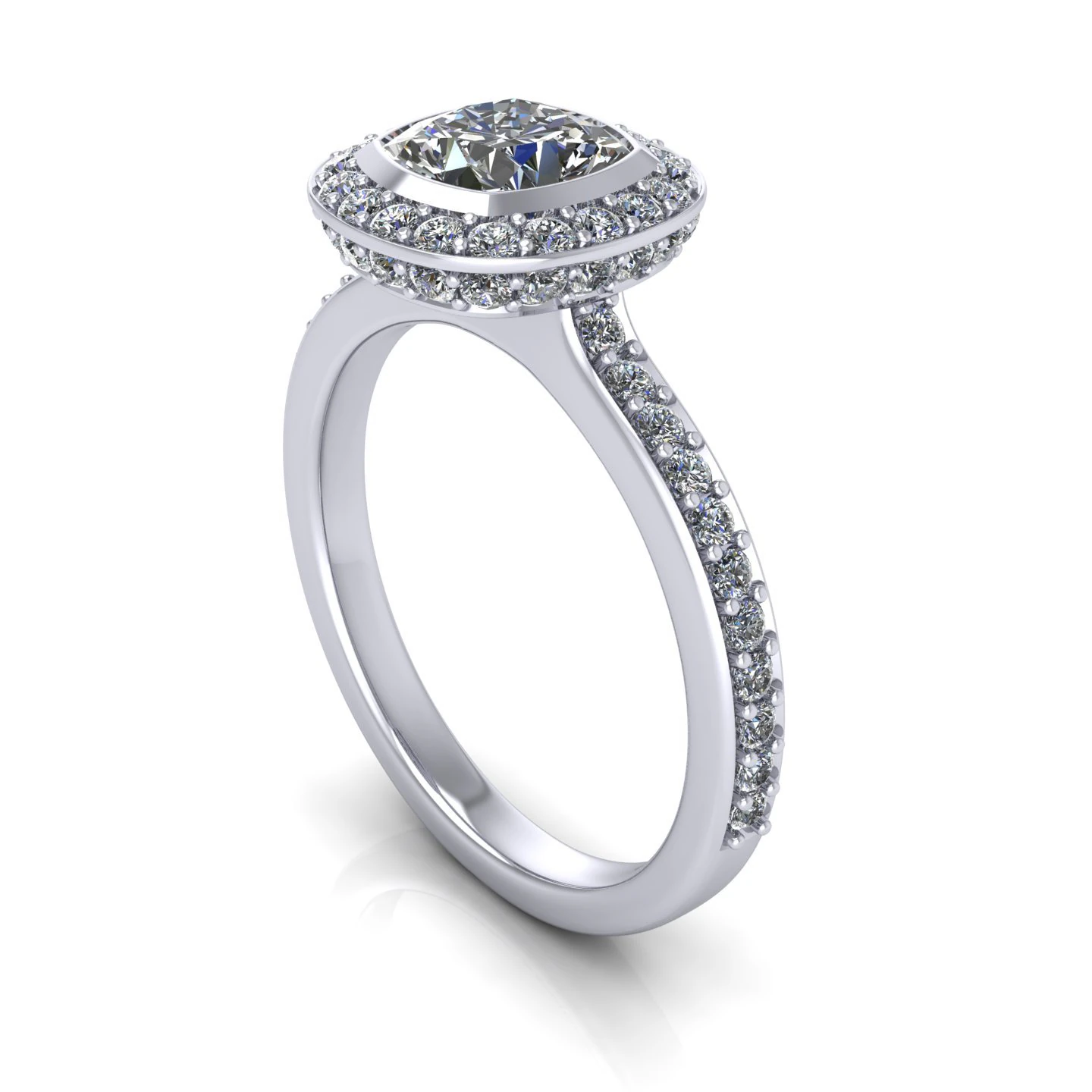 Channel Set Love Diamond Ring 3D Print Model .c4d .max .obj .3ds .fbx .stl .blend 
