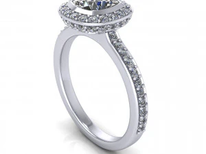 槽镶爱情钻石戒指 3D 打印模型