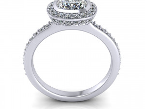 Channel Set Love Diamond Ring 3D 프린트 모델