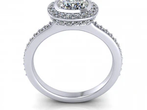 Channel Set Love Diamond Ring 3D Print Model
