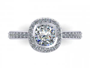 Channel Set Love Diamond Ring 3D Print Model