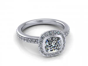 Channel Set Love Diamond Ring 3D Print Model