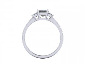 Anel de esmeralda de tr&ecirc;s pedras Modelo de Impressão 3D