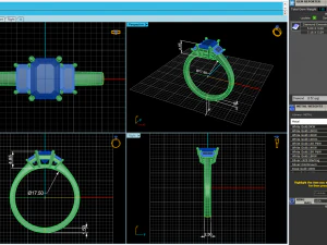 Anel de esmeralda de tr&ecirc;s pedras Modelo de Impressão 3D