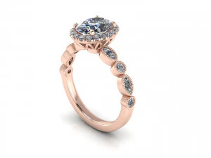 Cincin Berlian Parad S1 Model Cetak 3D