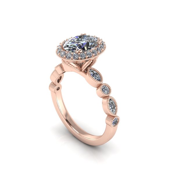 Parad Diamond Ring V4 3D 프린트 모델 .c4d .max .obj .3ds .fbx .stl .blend 