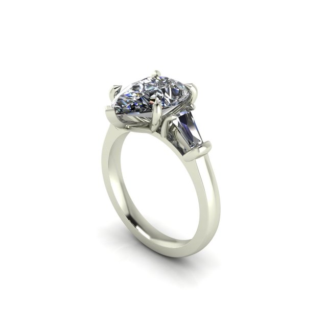 Pear Diamond Ring P1 3D Принт Модель .c4d .max .obj .3ds .fbx .stl .blend 