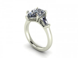 Pear Diamond Ring P1 3D 프린트 모델