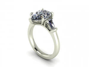 梨形钻石戒指 P1 3D 打印模型