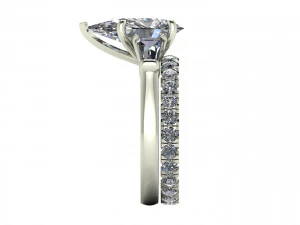 Three Stone Emerald Ring V2 3D Print Model