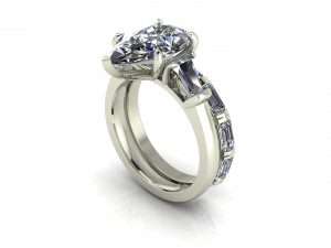 Three Stone Emerald Ring V3 3D 프린트 모델
