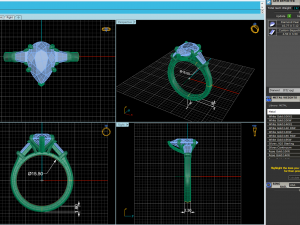 Three Stone Emerald Ring V3 3D 프린트 모델