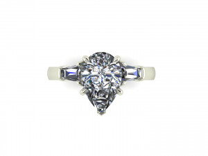 Three Stone Emerald Ring V3 3D 프린트 모델