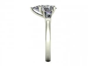 Three Stone Emerald Ring V3 3D Print Model