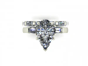Three Stone Emerald Ring V3 3D Print Model