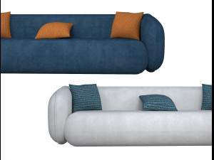 Round Edge Sofa 3D Model