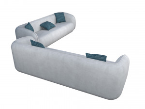 Round Edge Sofa 3D 모델