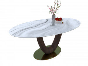 Oval Dining Table 3D Model