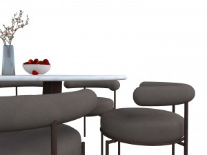 Oval Dining Table 3D Model