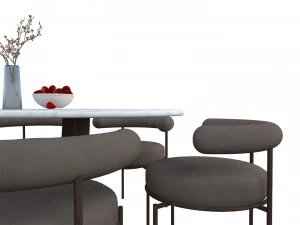 Oval Dining Table 3D Model