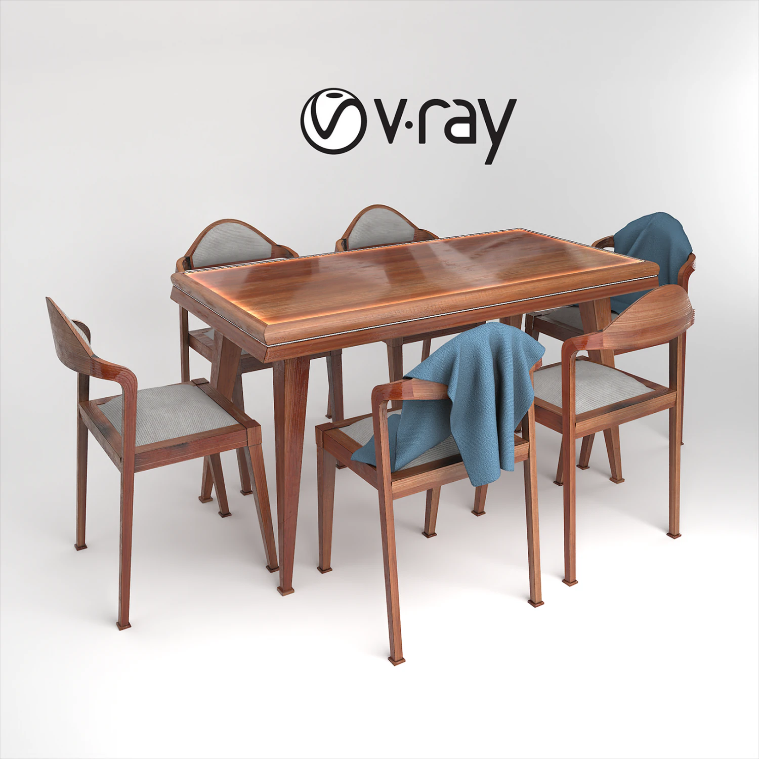 Dining table chair 3D Model .c4d .max .obj .3ds .fbx .stl .blend 