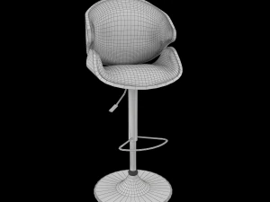 Modernchairwoodvelvet 3D Model