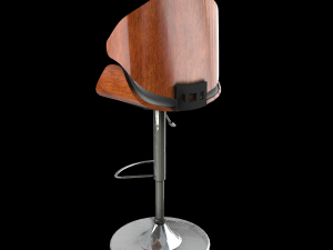 モダンチェアウッドベルベット 3Dモデル