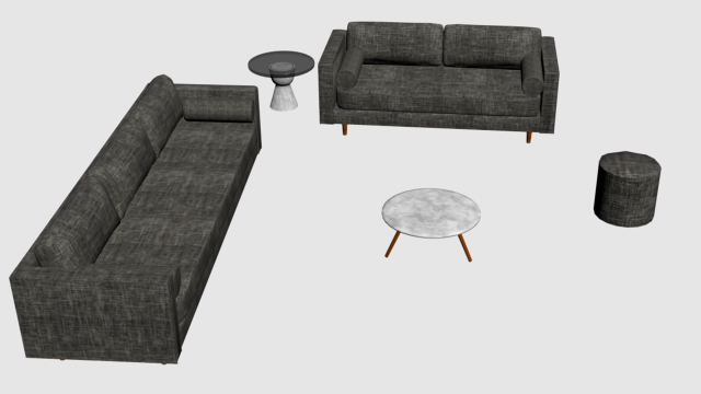 Couch with table Model 3D .c4d .max .obj .3ds .fbx .stl .blend 
