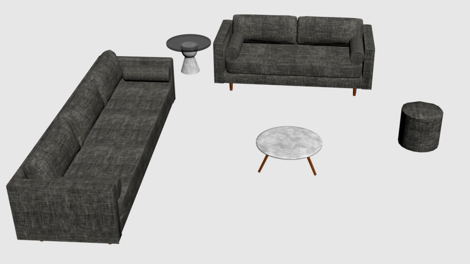 Couch with table 3D Model .c4d .max .obj .3ds .fbx .stl .blend 