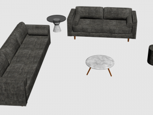Couch with table 3D Model