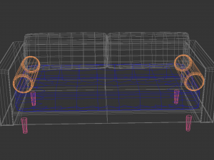 Couch with table Model 3D