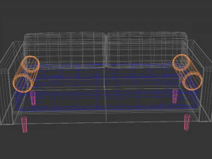 Couch with table 3D Model