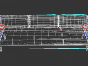 Couch with table Model 3D