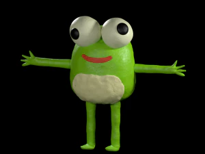 Пластилінова жаба в позі t 3D Модель