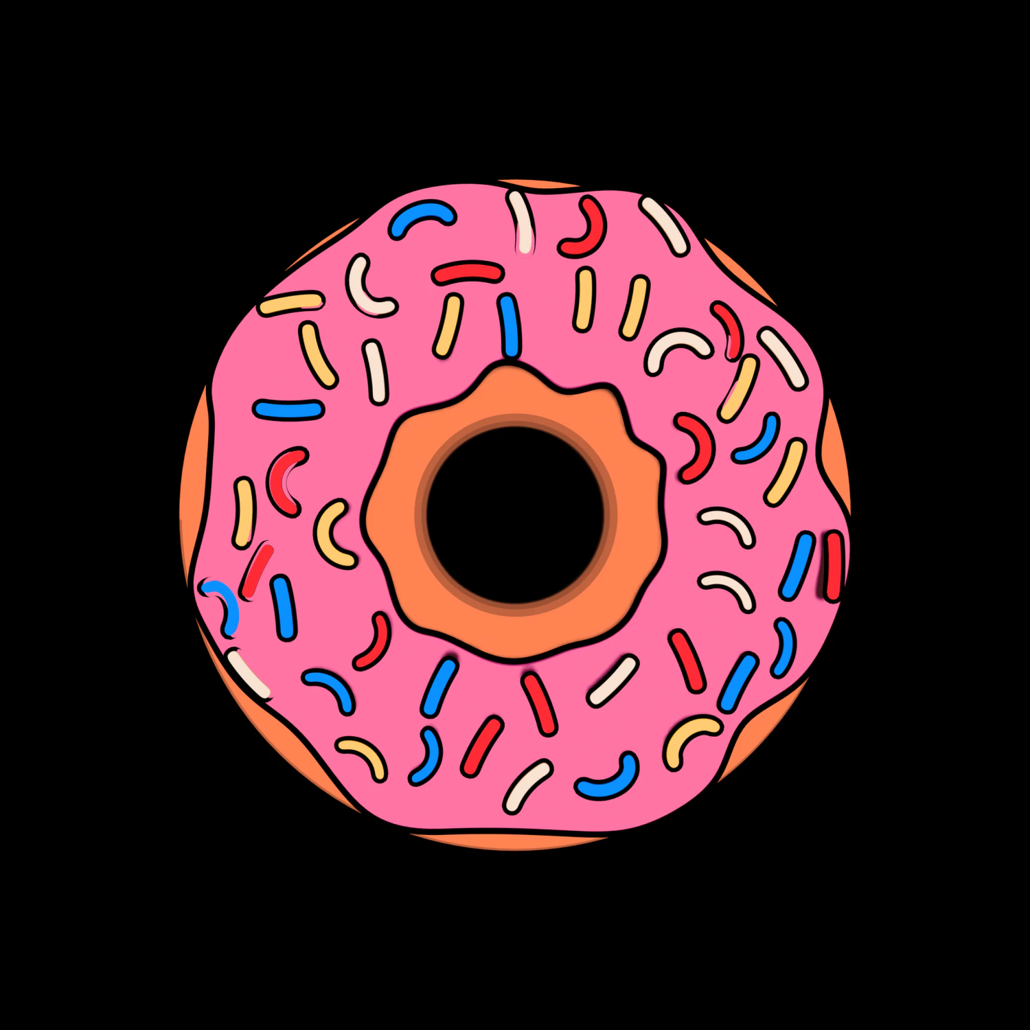 2d anime donut 3D Model .c4d .max .obj .3ds .fbx .stl .blend 