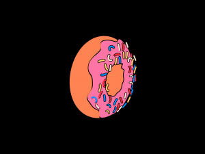 2d anime donut Model 3D
