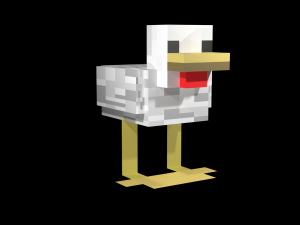 Minecraft chicken model has textures and materials made in blender 293 done without subdivision on Modello 3D
