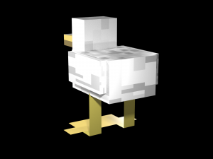 Minecraft chicken model has textures and materials made in blender 293 done without subdivision on Modello 3D