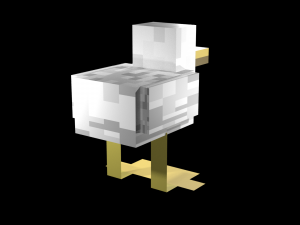 Minecraft chicken model has textures and materials made in blender 293 done without subdivision on Modello 3D