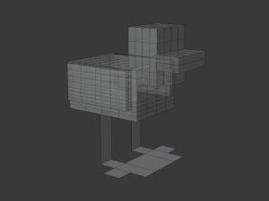 Minecraft chicken model has textures and materials made in blender 293 done without subdivision on Modello 3D