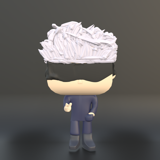Satoru Gojo Funko pop 3D Model .c4d .max .obj .3ds .fbx .stl .blend 