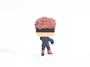 Itadori sur la funko pop jujutsu kaisen Modèle 3D